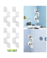 Yescom 4 Pack 3 Tiers Wall Mount Corner Shelf Display Shelves Organizer Gradienter Dorm - 3 tiers