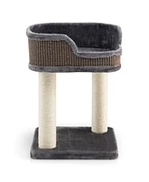 Sugift Multi-Level Cat Climbing Tree with Scratching Posts and Large Plush Perch