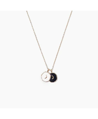 sanctuaire Sanctuary Project by Dual Pendant Black and White Moon Necklace Gold