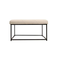Merrick Lane Almas 30-Inch Square Tufted Ottoman With Durable Metal Frame