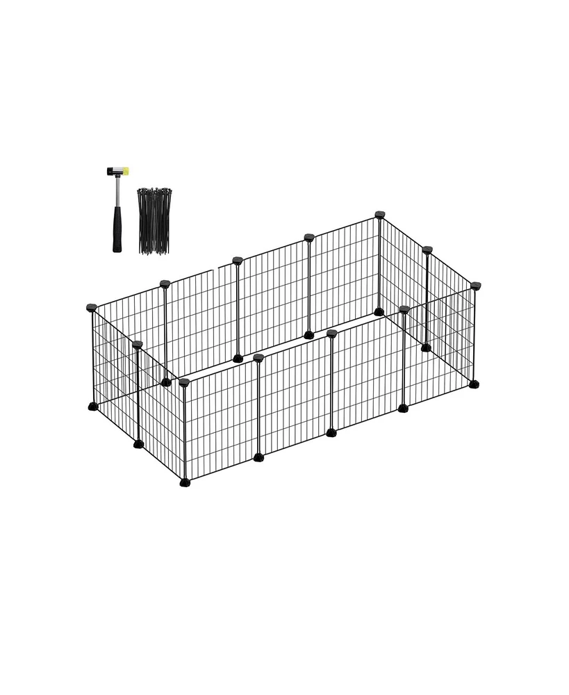 Slickblue Pet Playpen, Small Animal Cage, Fence with Cable Ties, Diy Metal Enclosure