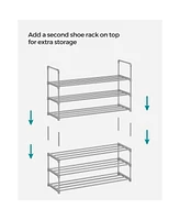 Slickblue Shoe Rack, 3 Tier Shoe Organizer, Metal Shoe Storage Shelf for 15 Pairs of Shoes