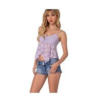 Women's Orchid Sheer Lace Top