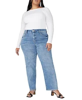 Eloquii Women's The Naomi Comfort Stretch Straight Leg Jean