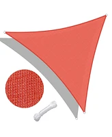 Yescom 16.5' Triangle Sun Sail Shade Uv Top Outdoor Canopy Cover Garden Pool Beach Dark Red