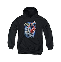 Justice League Boys of America Youth Storm Makers Pull Over Hoodie / Hooded Sweatshirt