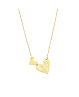 The Lovery Double Woven Heart Necklace 14K Gold