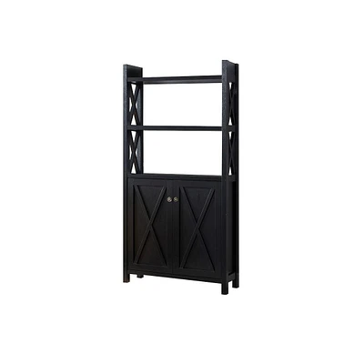 Simplie Fun Bookcase Black for Home or Office Use