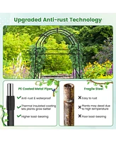 Sugift 7.5 Feet Garden Arch Trellis with Pe Coated Metal Structure