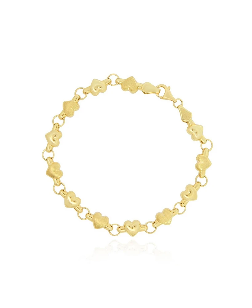 The Lovery Gold Heart Round Link Bracelet