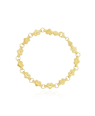 The Lovery Gold Heart Round Link Bracelet
