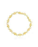 The Lovery Gold Heart Round Link Bracelet 14K Gold