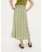 FatFace Women's Sascha Damask Floral Midi Skirt