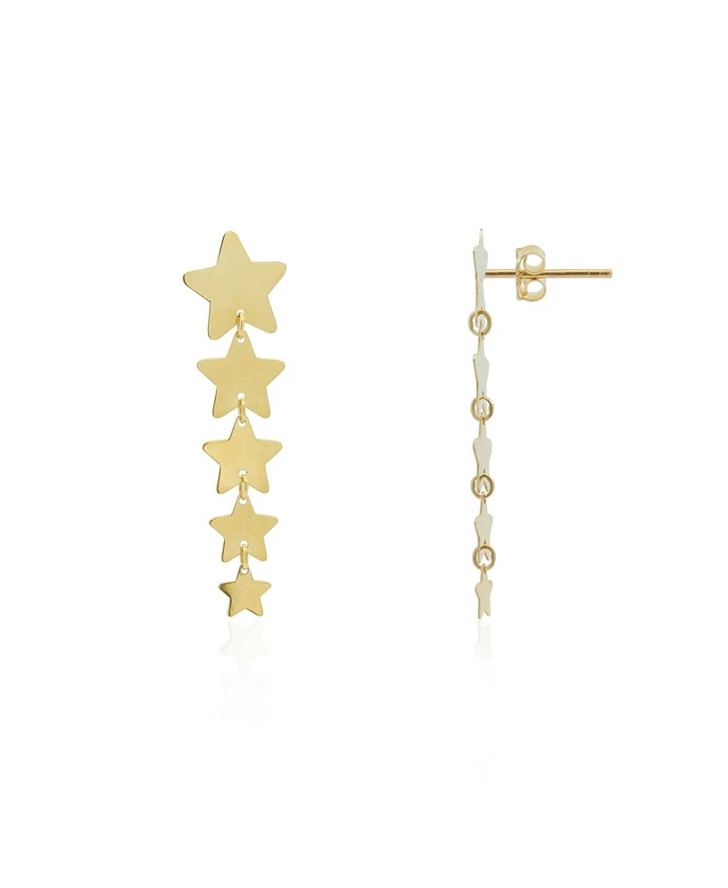 The Lovery Gold Graduating Star Dangle Earrings