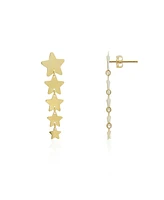 The Lovery Gold Graduating Star Dangle Earrings