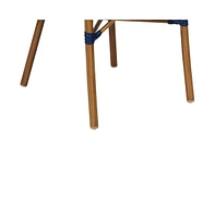 Merrick Lane Sacha Set Of Four Stacking Thonet Bistro Style Chair With Arms, Pe Rattan Seat, And Bamboo Metal Frame For Indoor/Outdoor Use