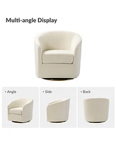 Swivel Accent Chair with Gold Metal Base for Living Room Nursery