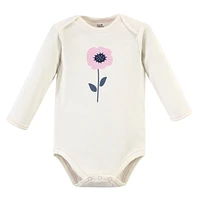 Touched by Nature Baby Girls Organic Cotton Long-Sleeve Bodysuits 5pk