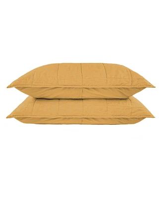 French Linen Quilted Sham Set