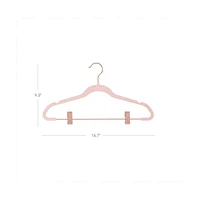 Slickblue 24-pack Velvet Hangers, Ultra Thin With Non Slip Rubber Coating, Movable Clips