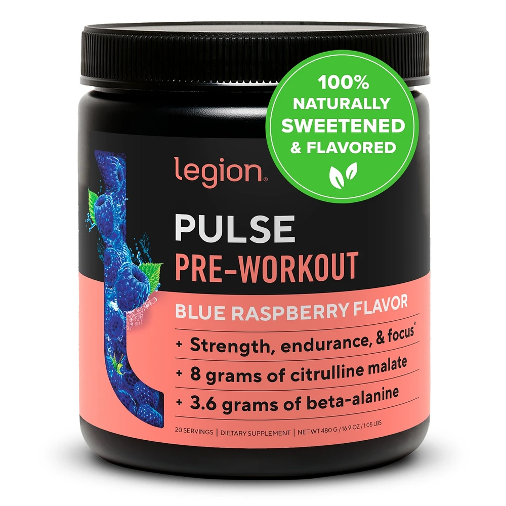 Pulse Natural Pre-Workout Supplement Caffeine-Free - Arctic Blast 20 Servings