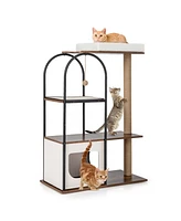 Costway 47" Large Cat Tree Tower with Top Perch Cat Bed Cat Condo Scratching Posts Indoor