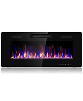 Slickblue 42 Inch Recessed Ultra Thin Electric Fireplace with Timer