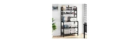 Tribesigns 5-Tier Kitchen Bakers Rack with Hutch, Industrial Microwave Oven Stand, Free Standing Kitchen Utility Cart Storage Shelf Organizer(Black)