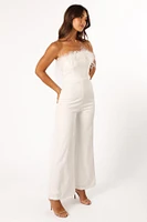 Petal and Pup Women's Louise Feather Trim Jumpsuit