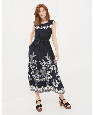 FatFace Women's Ezra Damask Midi Dress