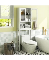 Sugift Over the Toilet Bathroom Storage Cabinet with Adjustable Shelf