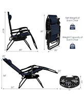 Inolait Sugift 2 Pieces Folding Lounge Chair with Zero Gravity