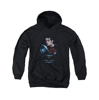 Batman V Superman Boys Youth Super Angry Pull Over Hoodie / Hooded Sweatshirt