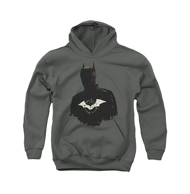 Batman Boys The Youth Silhouette With Riddler Logo Pull Over Hoodie / Hooded Sweatshirt