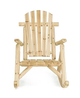 Inolait Sugift Wood Single Porch Rocker Lounge Patio Rocking Chair
