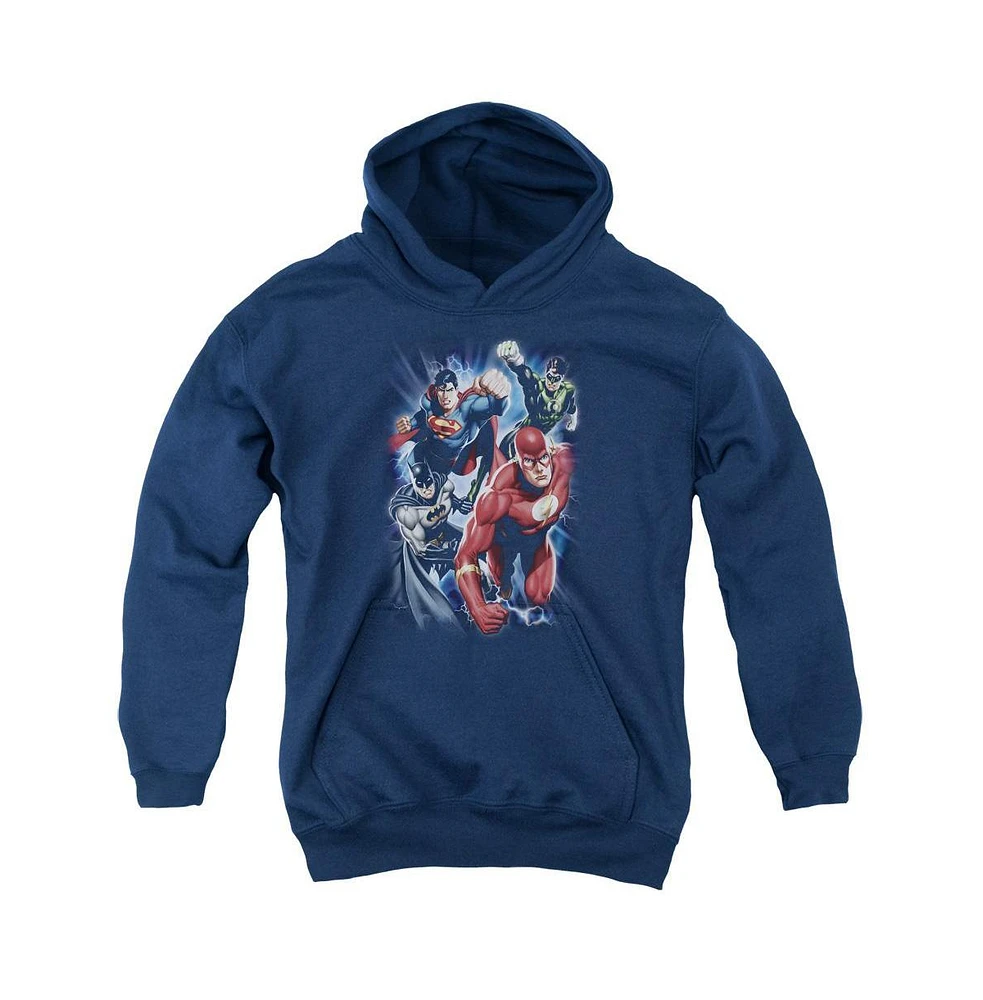 Justice League Boys of America Youth Storm Chasers Pull Over Hoodie / Hooded Sweatshirt