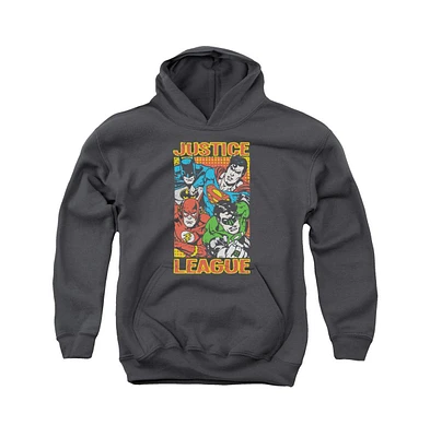 Justice League Boys of America Youth Hero Mashup Pull Over Hoodie / Hooded Sweatshirt