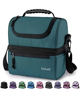 Zulay Kitchen Insulated 2-Compartment Lunch Box Bag With Strap