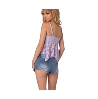 Women's Orchid Sheer Lace Top