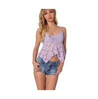 Edikted Women's Orchid Sheer Lace Top