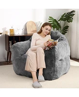 Caromio Giant Bean Bag Sofa Chair with Armrests for Adults High-Density Foam Stuffed