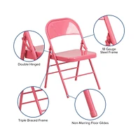 Emma+Oliver 4 Pack Colorful Metal Folding Chair Teen And Event Seating