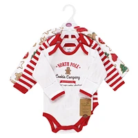 Touched by Nature Infant Unisex Organic Cotton Long-Sleeve Bodysuits, Neutral Woodland