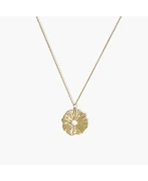 sanctuaire Dainty Sunburst Pendant Necklace Gold