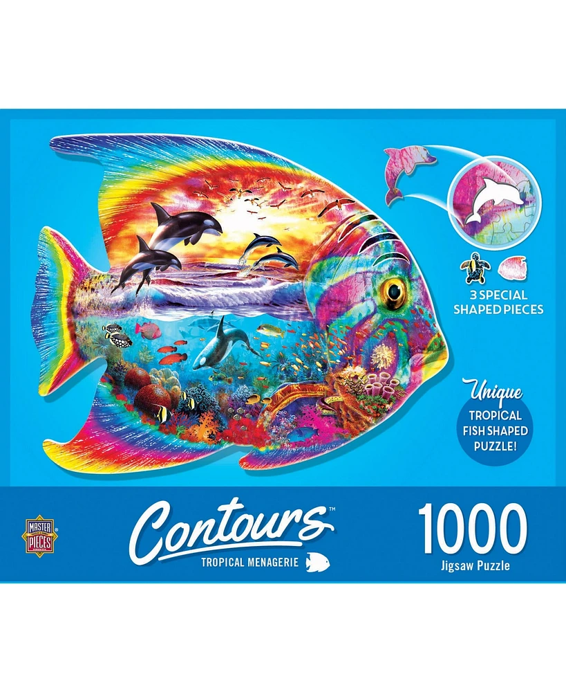 Masterpieces Contours - Tropical Menagerie 1000 Piece Shaped Puzzle