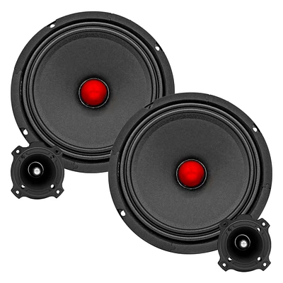 5 Core 6.5 inch Car Speakers & Tweeters Combo/ 2 Mid Range Speakers| 4Ohm, 2 Premium Tweeters - MR6.5-4oHMX2Pcs+Tw-BULLET180X2Pcs