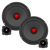 5 Core 6.5 inch Car Speakers & Tweeters Combo/ 2 Mid Range Speakers| 4Ohm, 2 Premium Tweeters - MR6.5-4oHMX2Pcs+Tw-BULLET180X2Pcs