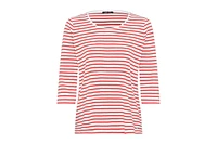 Olsen Women's 100% Cotton 3/4 Sleeve Striped T-Shirt