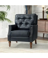 Hulala Home Dennin Transitional Style Upholstered Pu Armchair with Button-Tufted