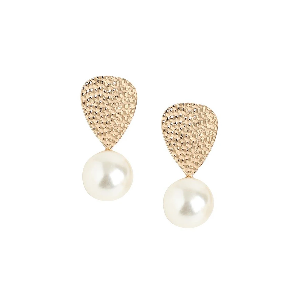 Sohi Women's Silver Snowball Drop Earrings